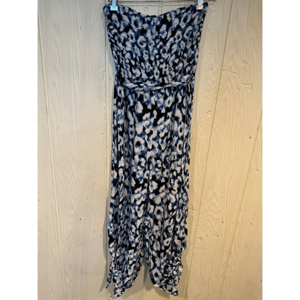 Ivy Street Strapless Jumpsuit Small Blue White